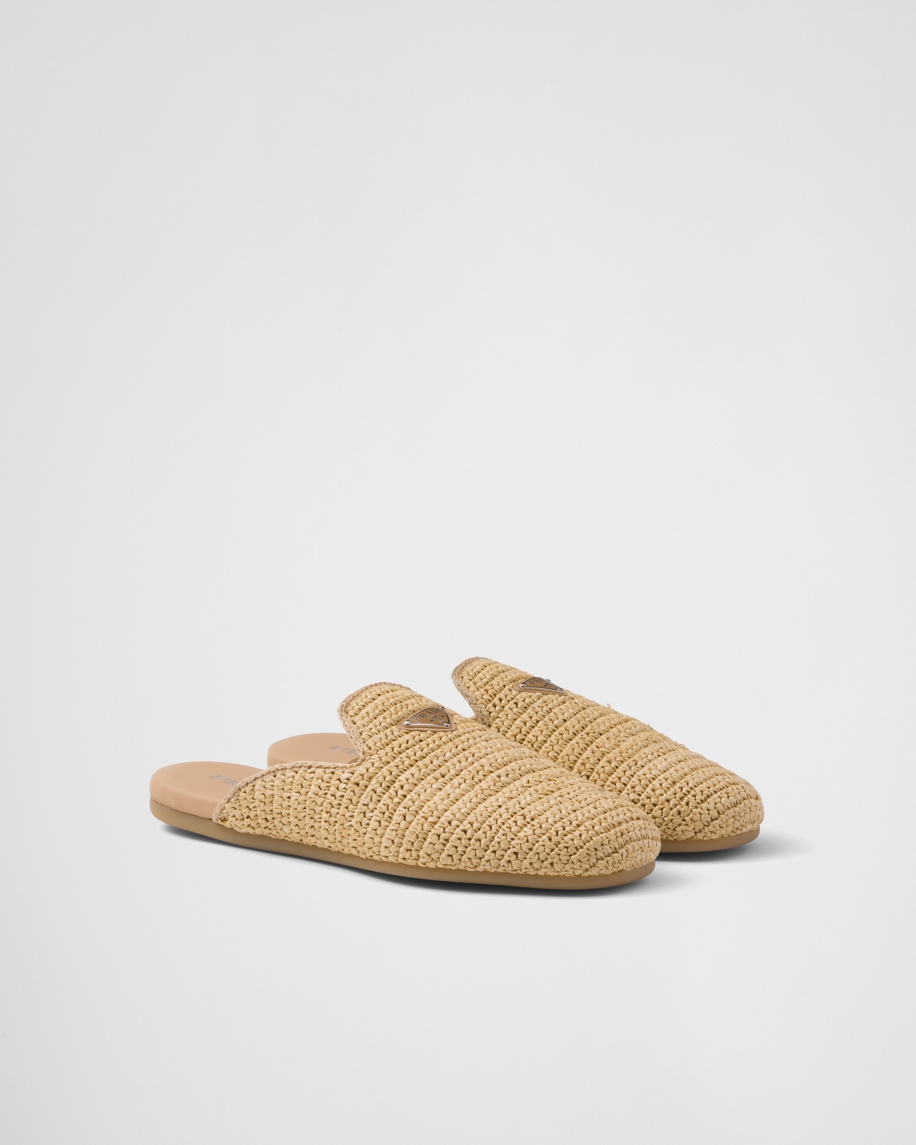 PRA CROCHET MULES WHITE LAMBSKIN