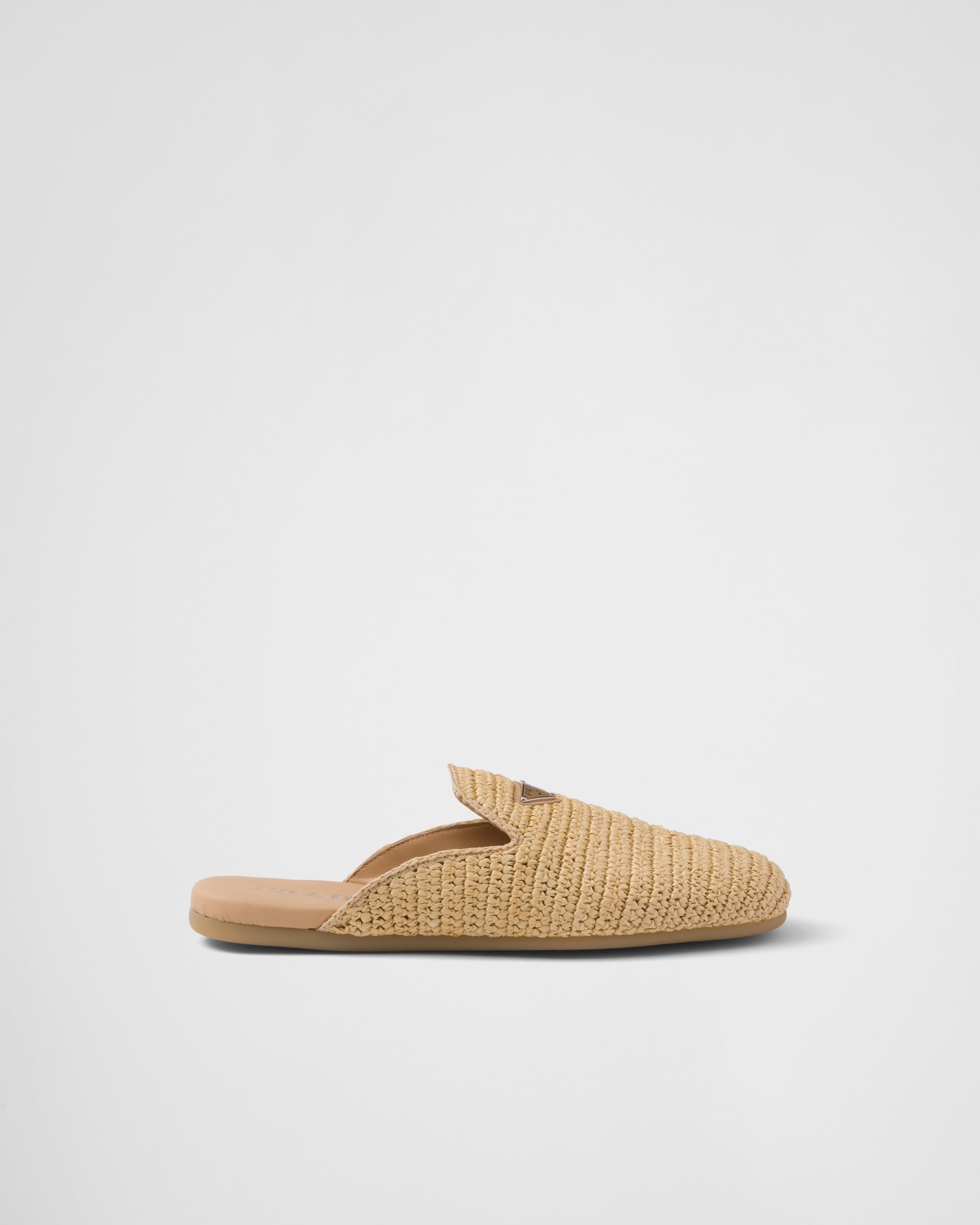 Shop Prada Crochet Mules In Natural