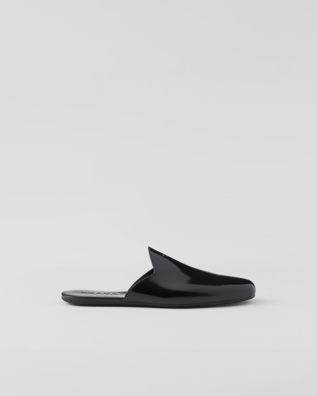 Black Brushed Leather Slippers PRADA black-brushed-leather-slippers-prada