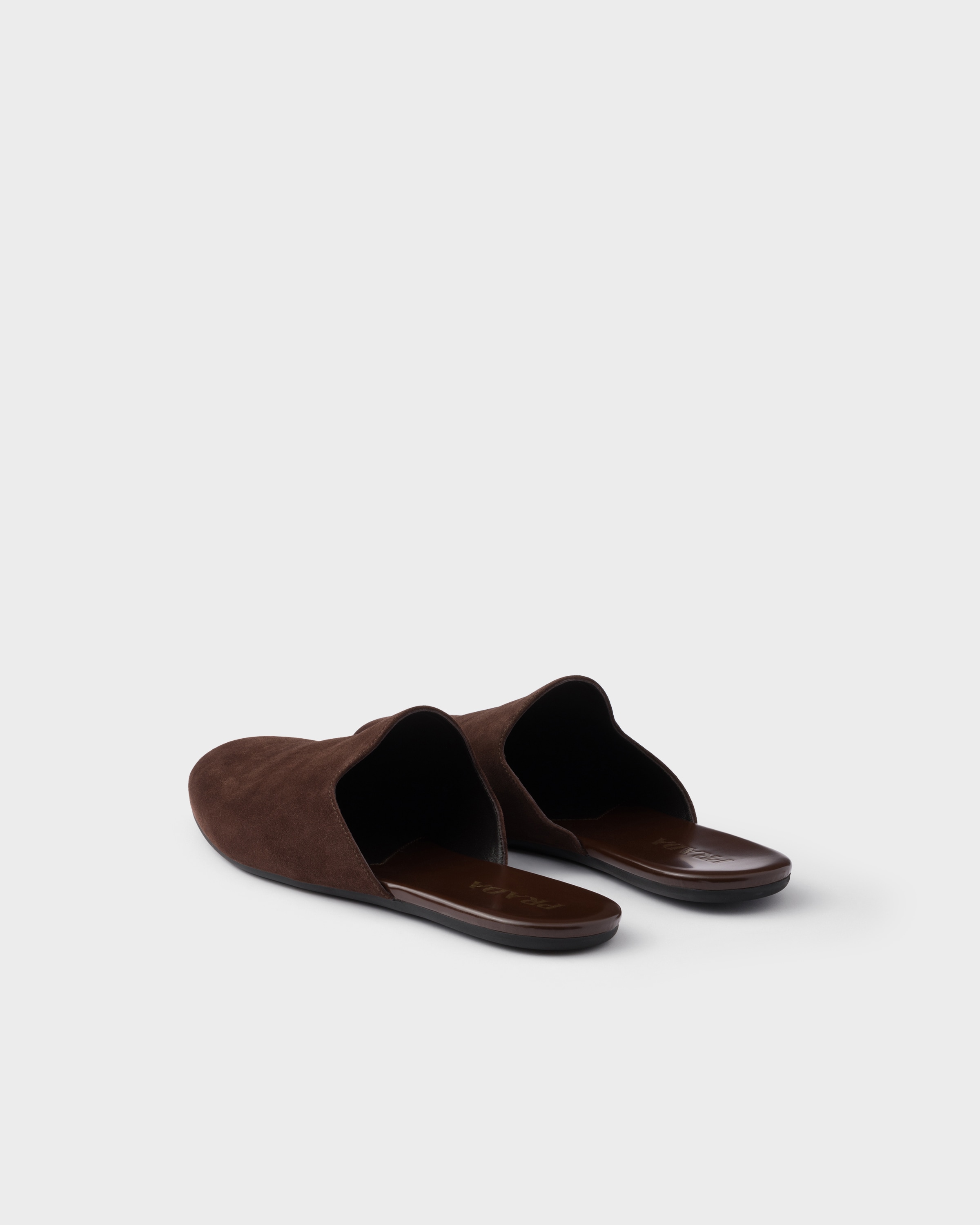 サンダル・ミュール PRADA Dark Brown Leather Shuffle Thong Slippers Dark Brown Shuffle leather thong sandals | PRADA