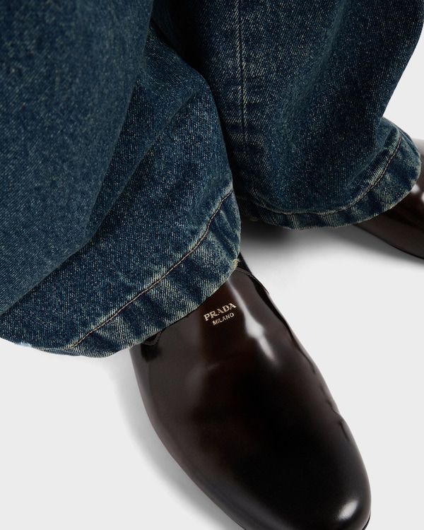 Brushed leather mules Brushed leather mules