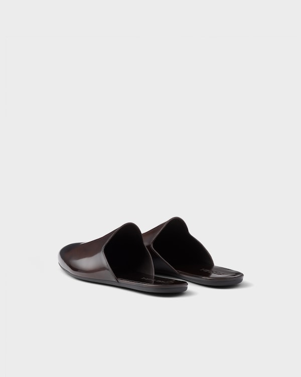 Brushed leather mules Brushed leather mules