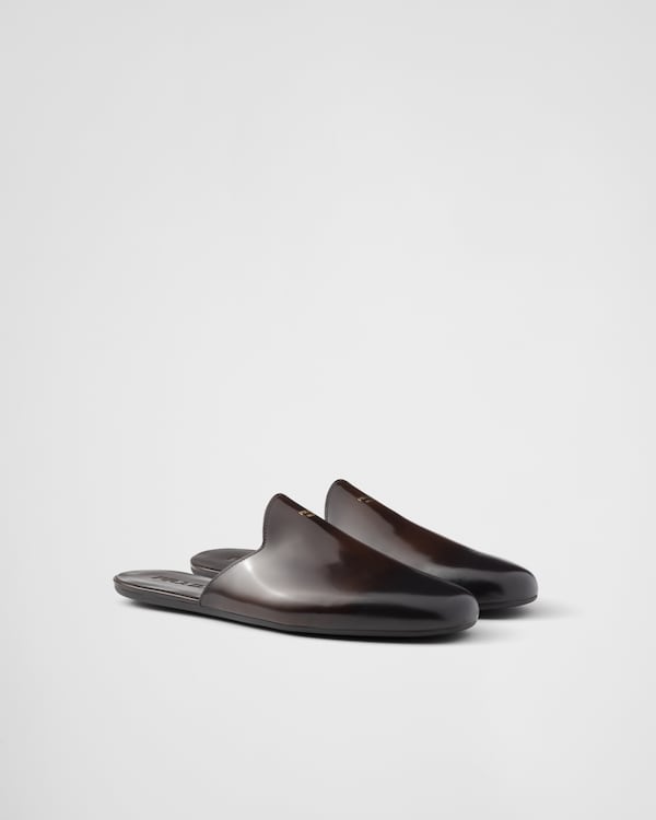 Black Shuffle fringed monk strap leather mules | PRADA