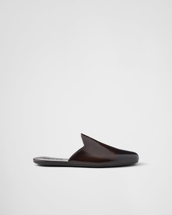 Brushed leather mules Brushed leather mules
