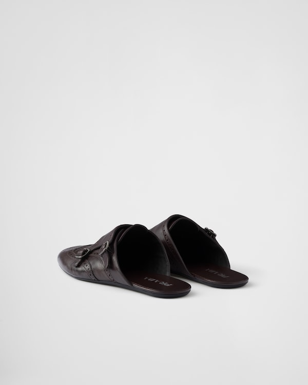 Shuffle double monk strap leather mules Shuffle double monk strap leather mules