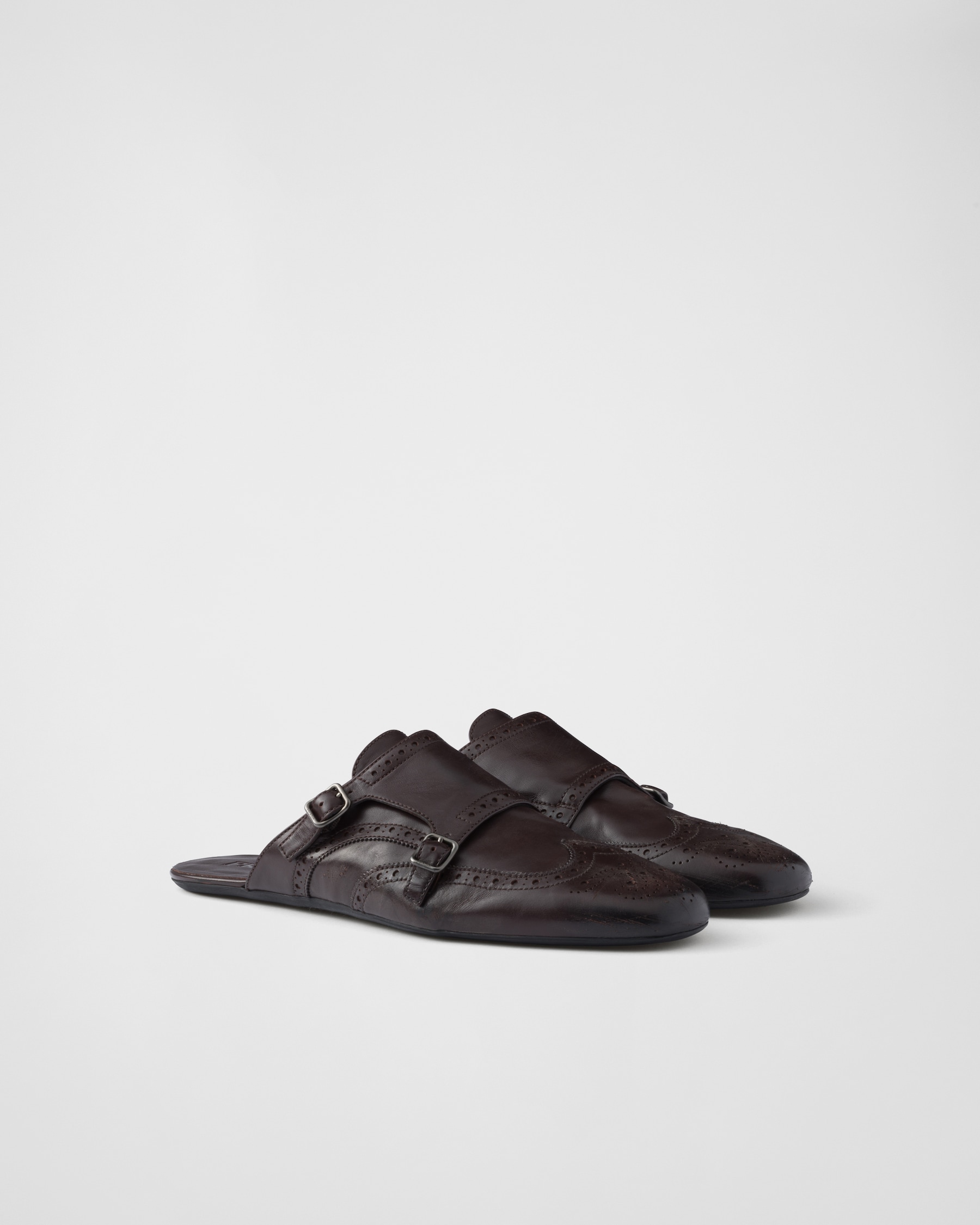 PRA SQUARE TOE MULES BLACK CALFSKIN WITH CHAIN main image 1