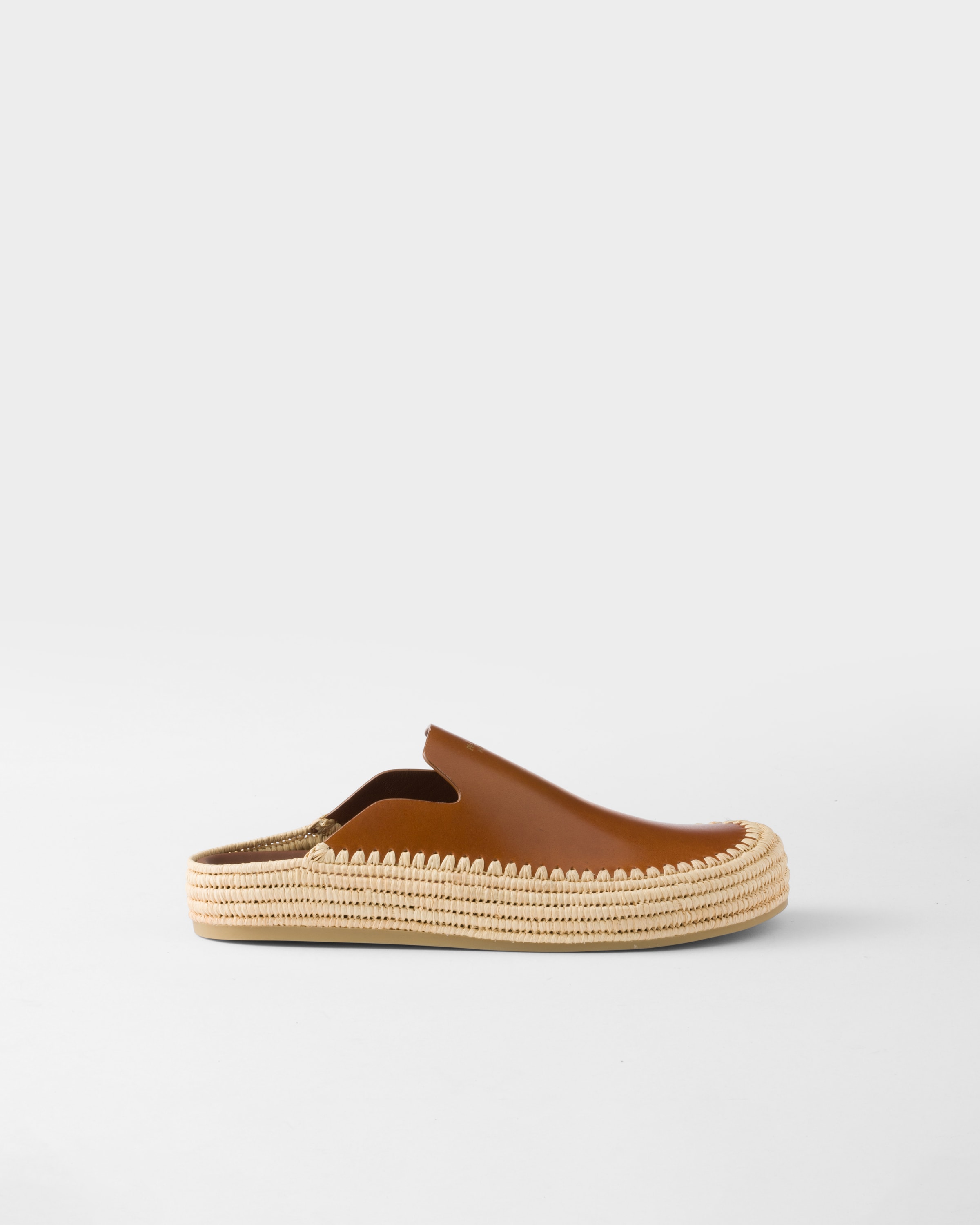Cognac Leather Mules | PRADA