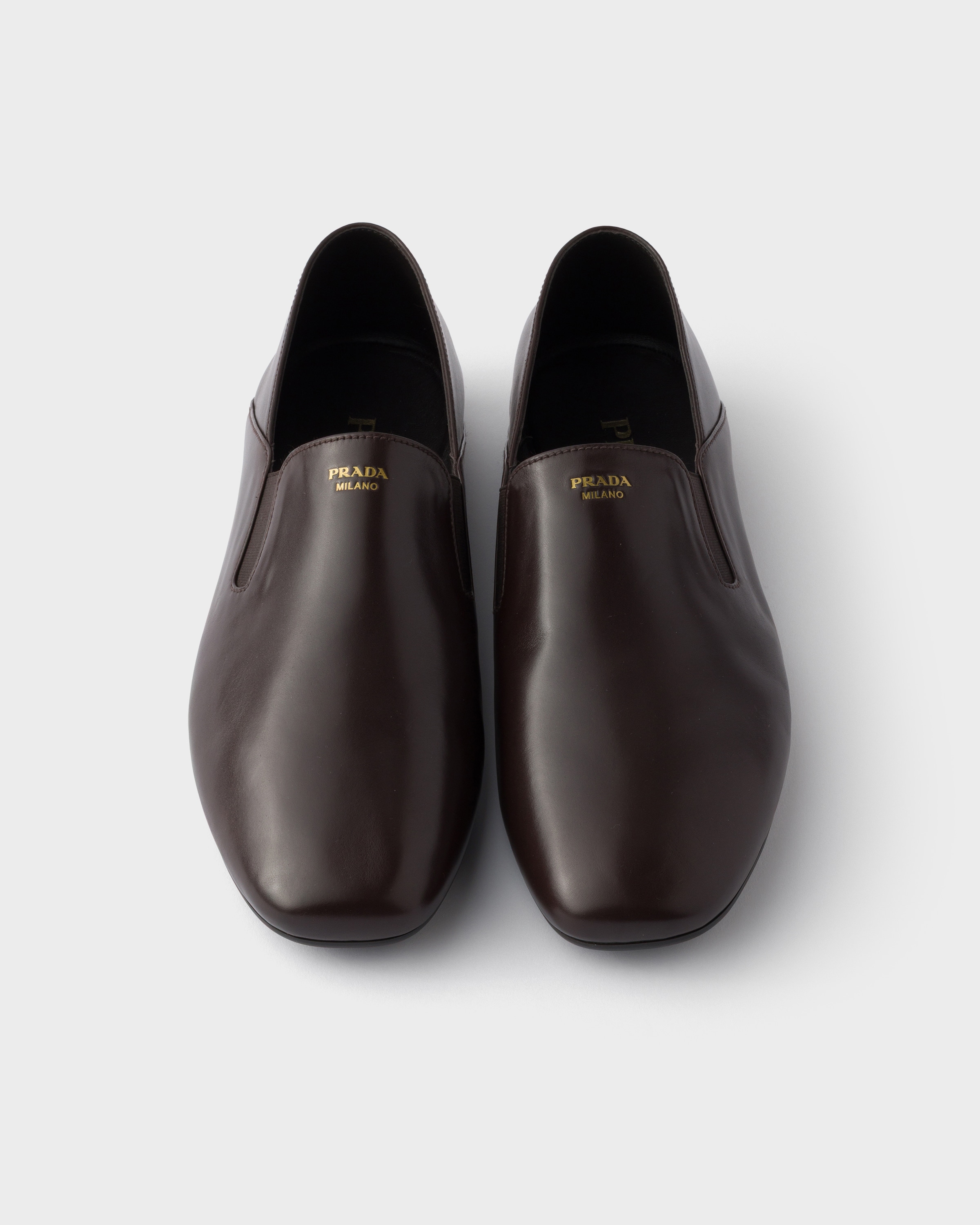 ダークブラウン レザー ローファー | PRADA - 日本