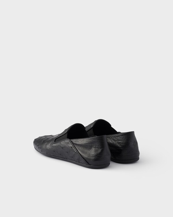Ostrich leather loafers - Black Ostrich leather loafers - Black