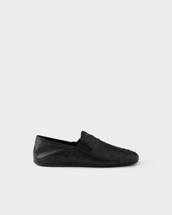 Ostrich leather loafers - Black Ostrich leather loafers - Black