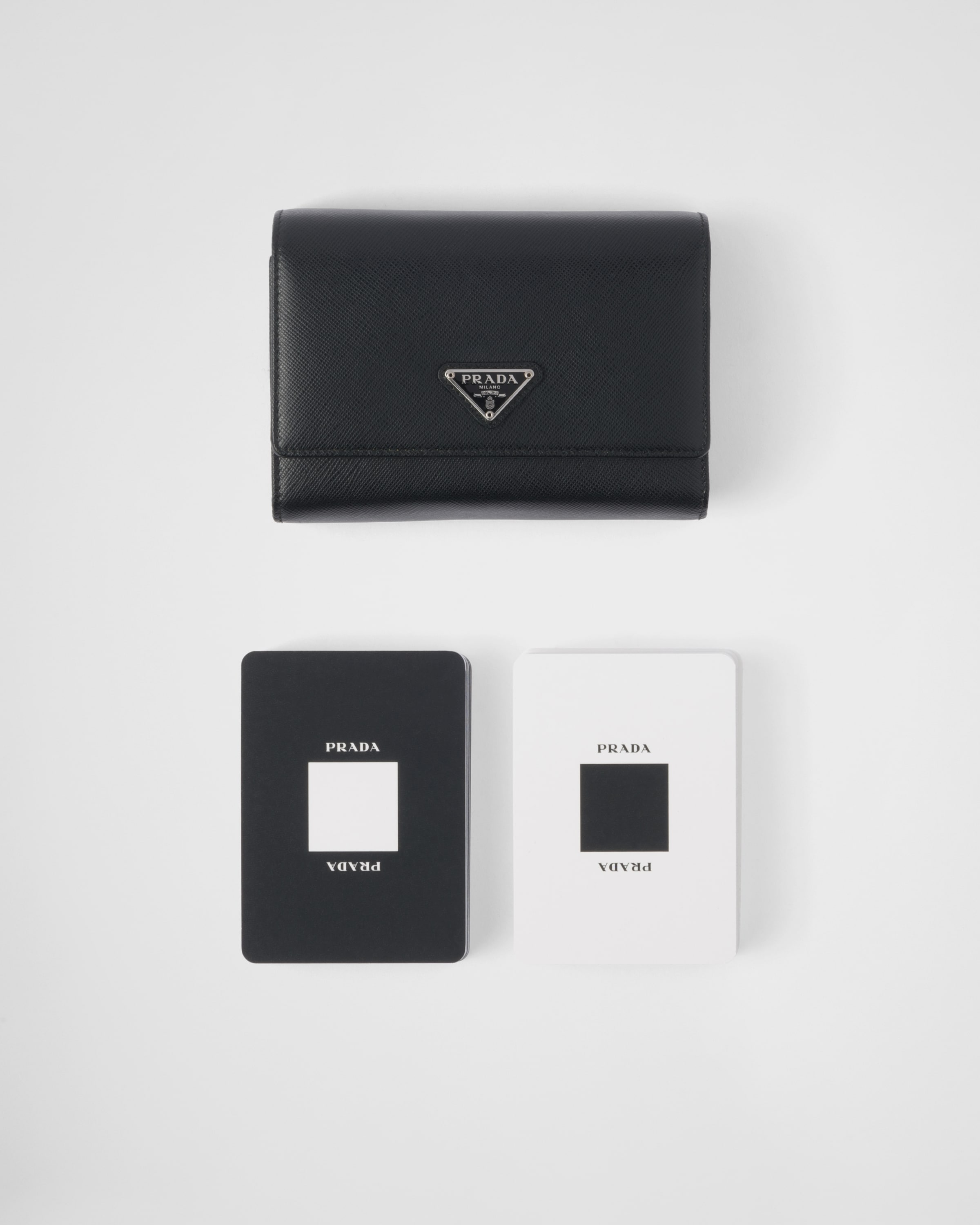 PRADA - Branded leather playing card holder