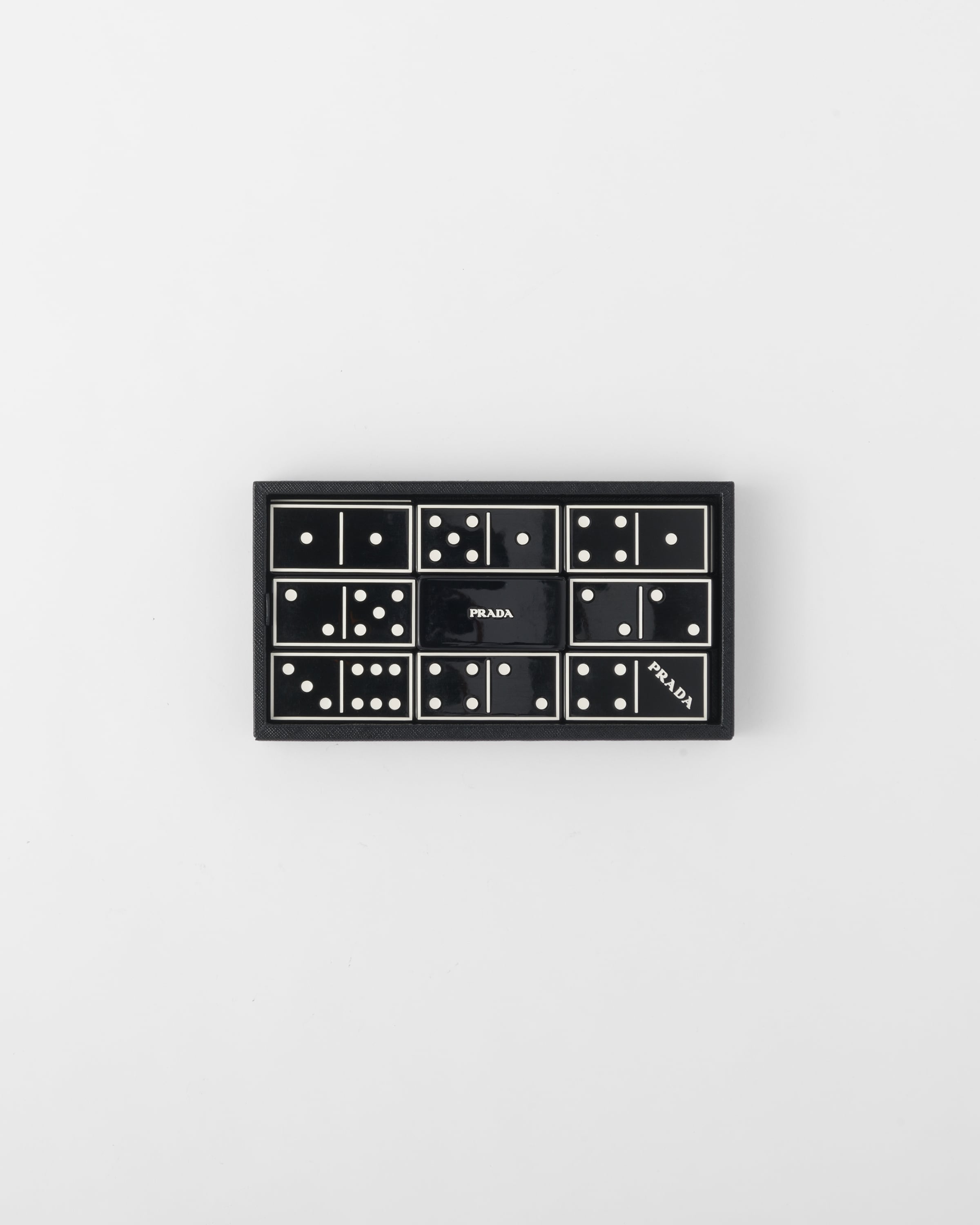 Black Saffiano Leather Dominoes Set PRADA