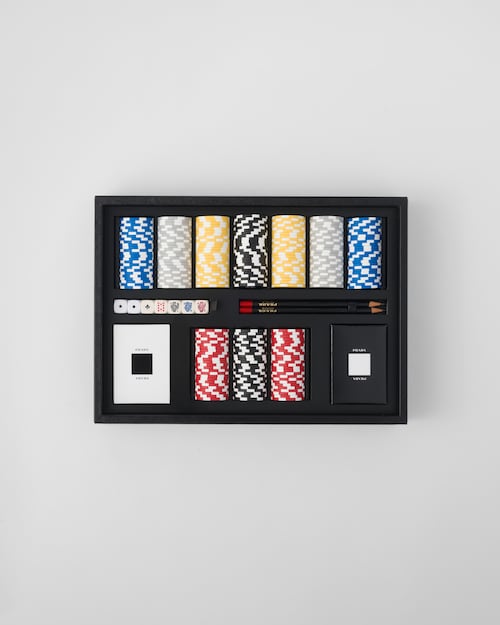 Prada Coffret de poker en cuir Saffiano 1