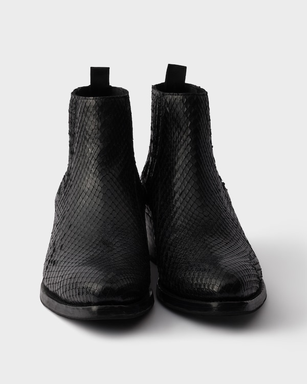Python leather Chelsea boots - Black Python leather Chelsea boots - Black