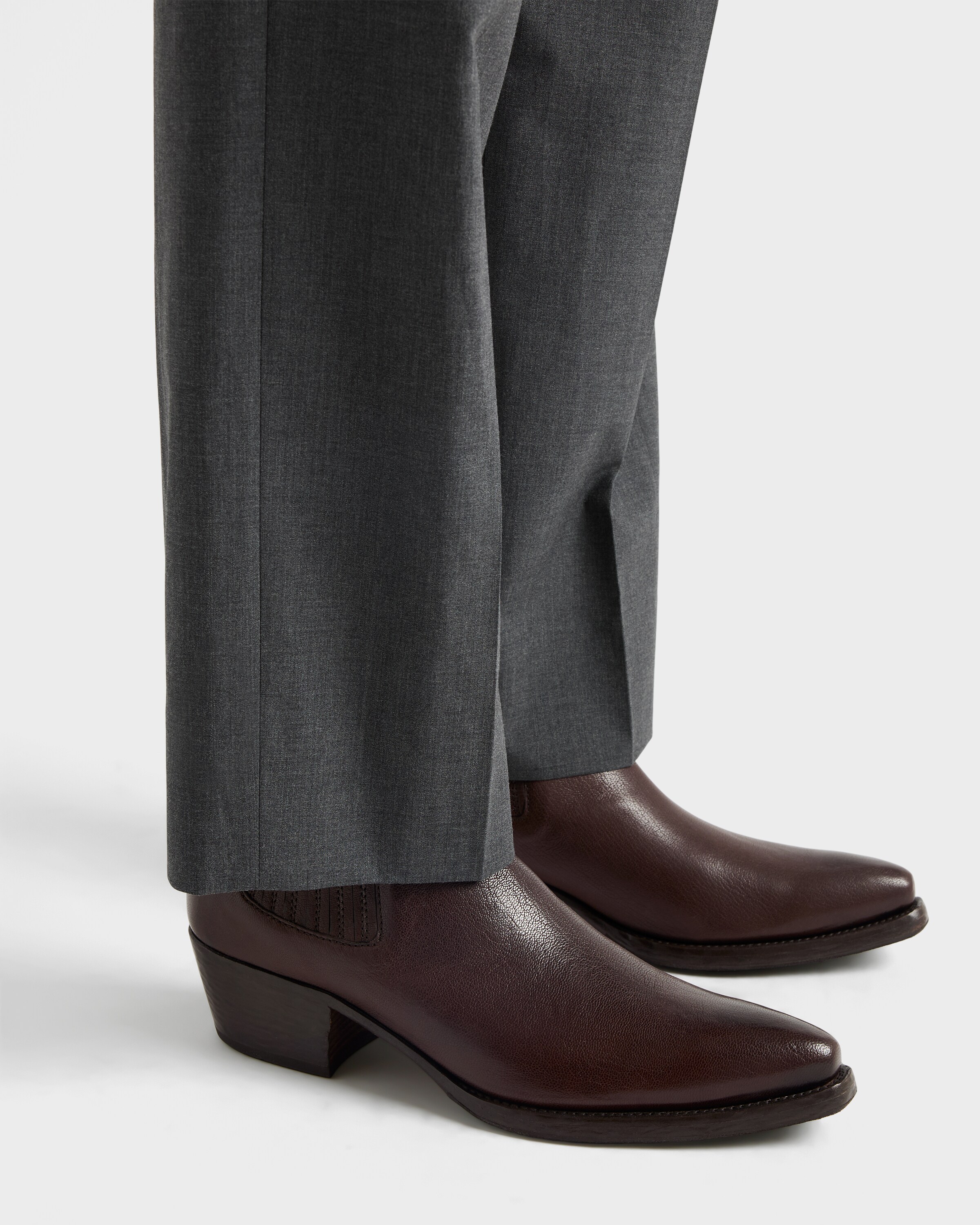 Dark Brown Leather Chelsea Boots | PRADA