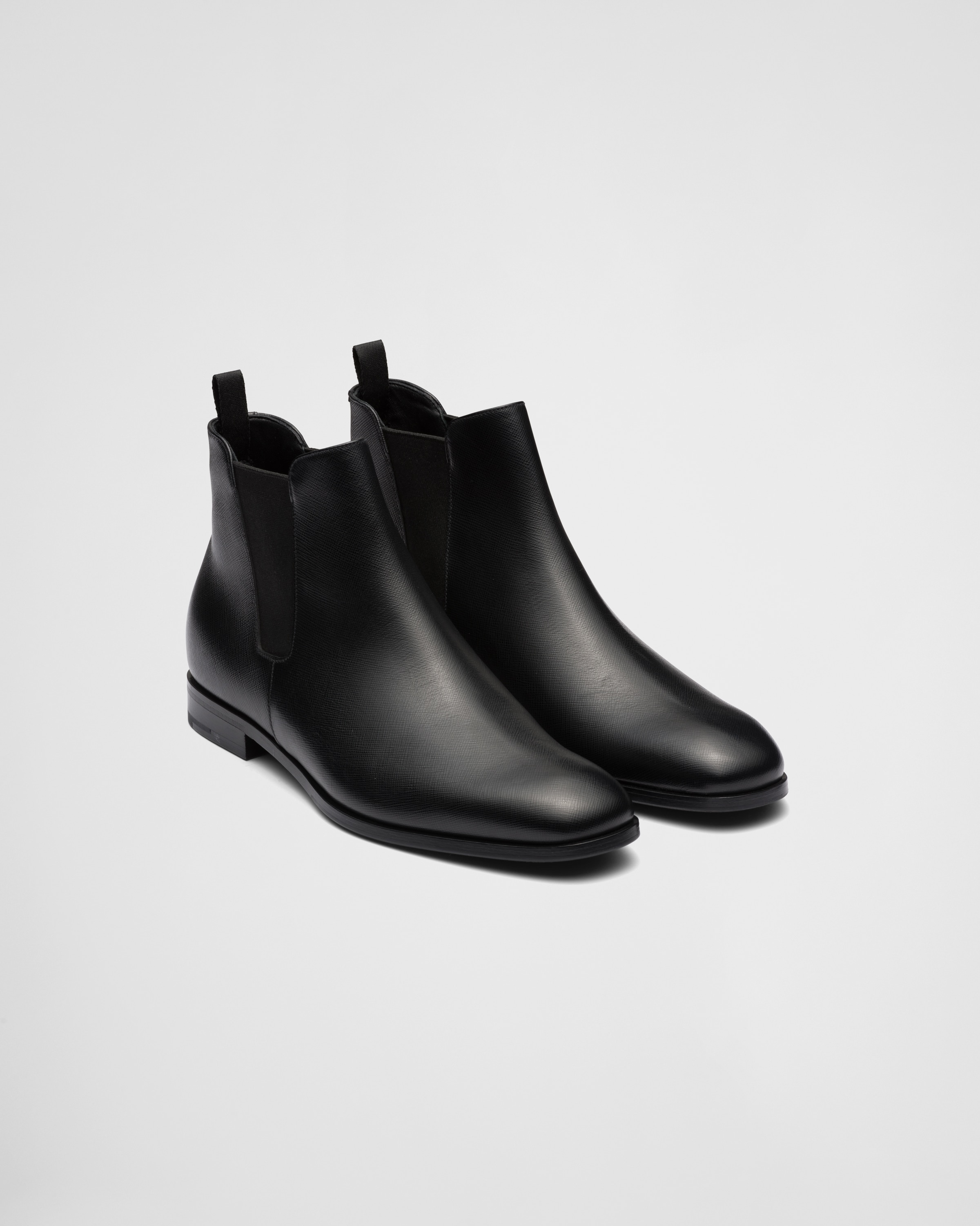 Black Saffiano leather Chelsea boots | Prada