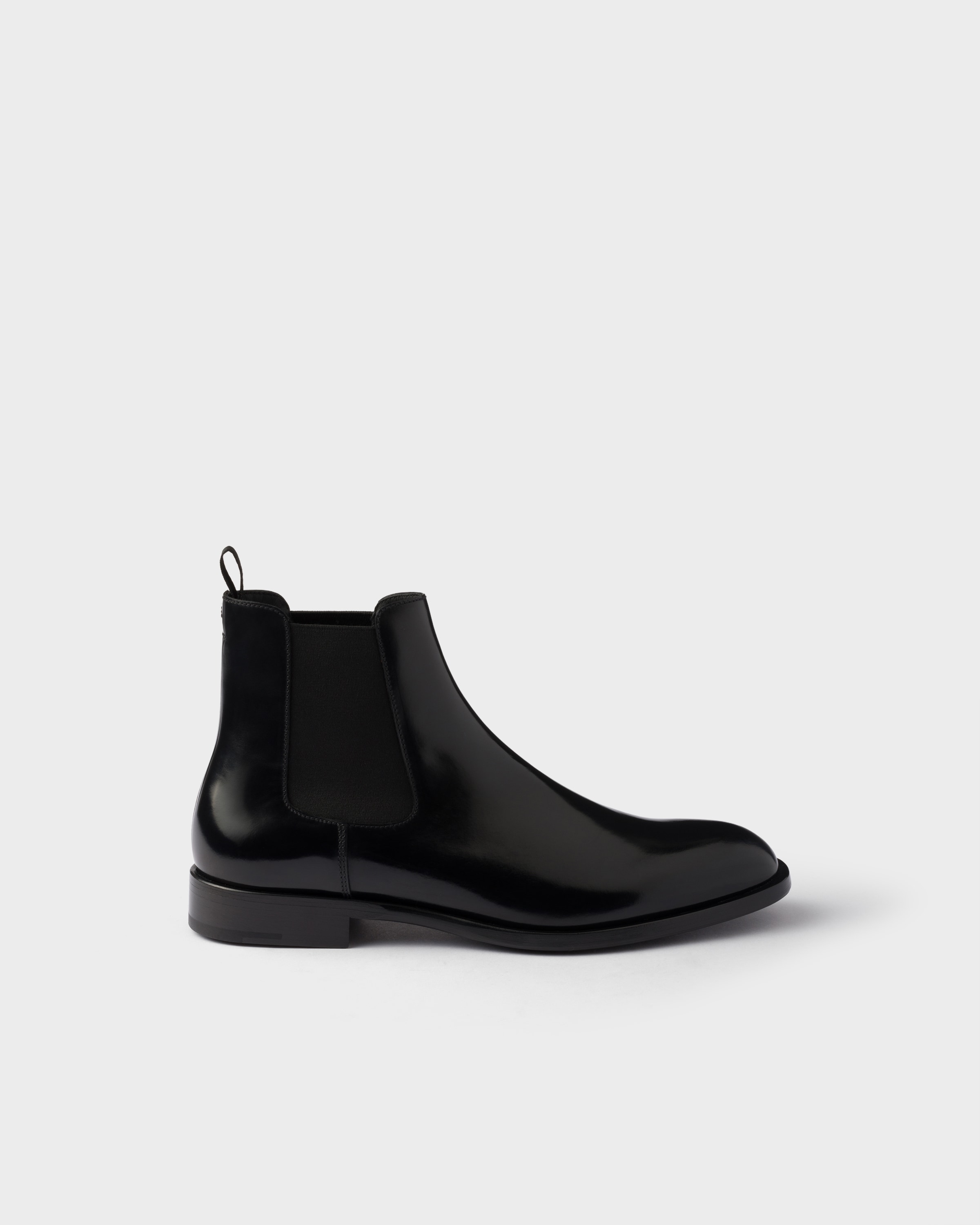 Prada Stivaletti Chelsea In Pelle Spazzolata, Uomo, Nero, Taglia 8,5
