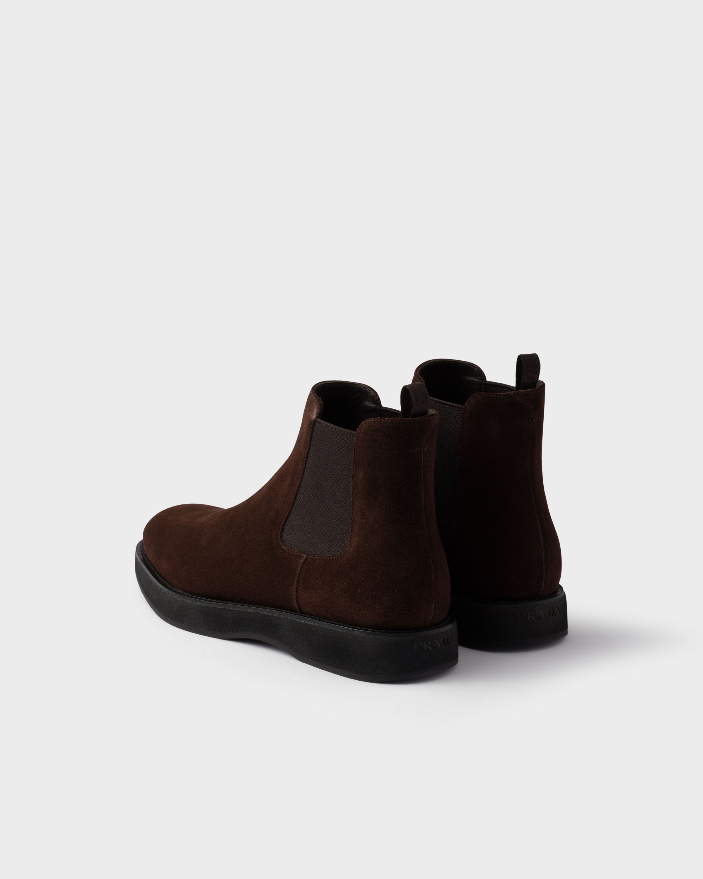 Prada Elasticated-panel Chelsea Boots In Brown