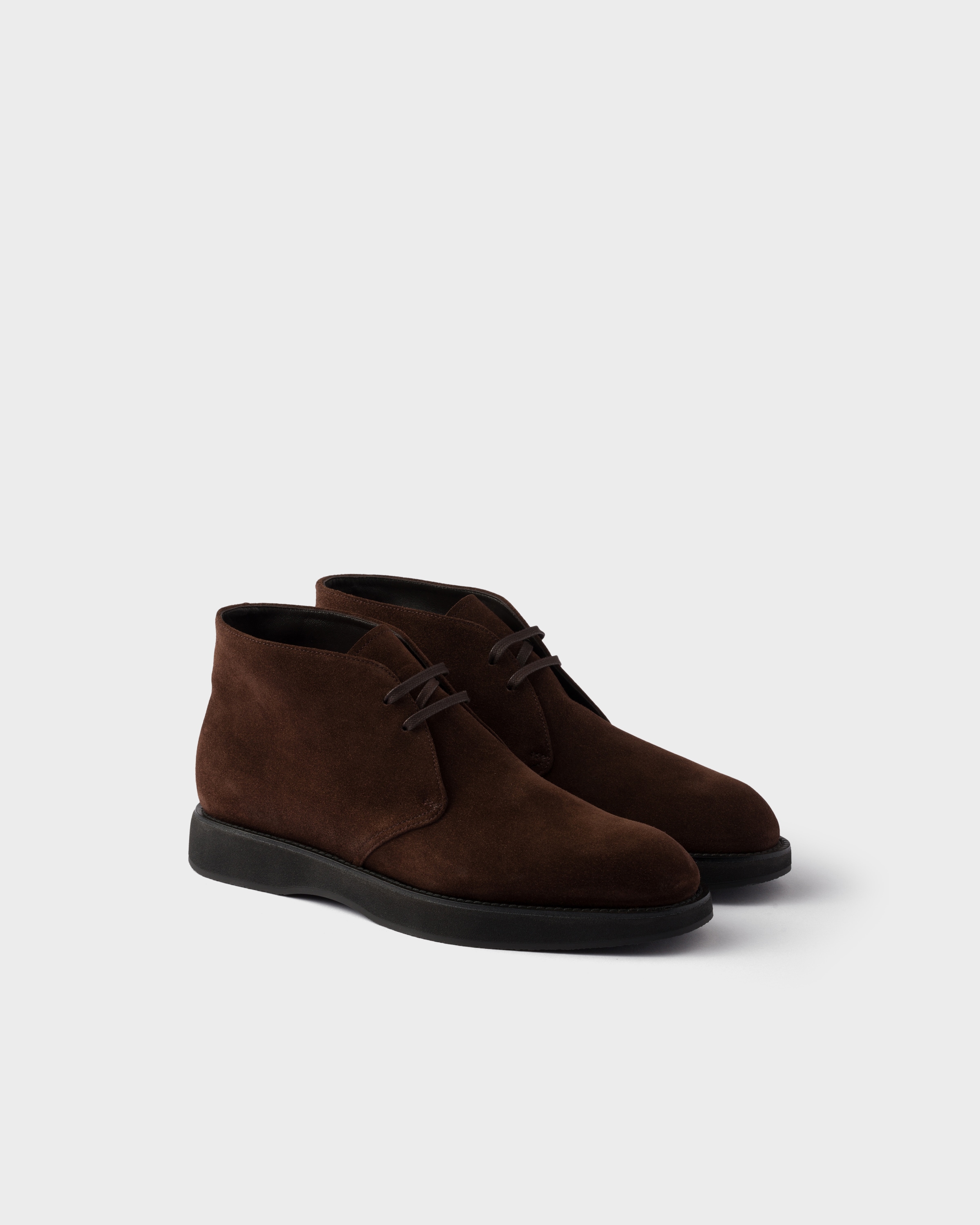 Prada Desert-boots Aus Wildleder In Animal Print