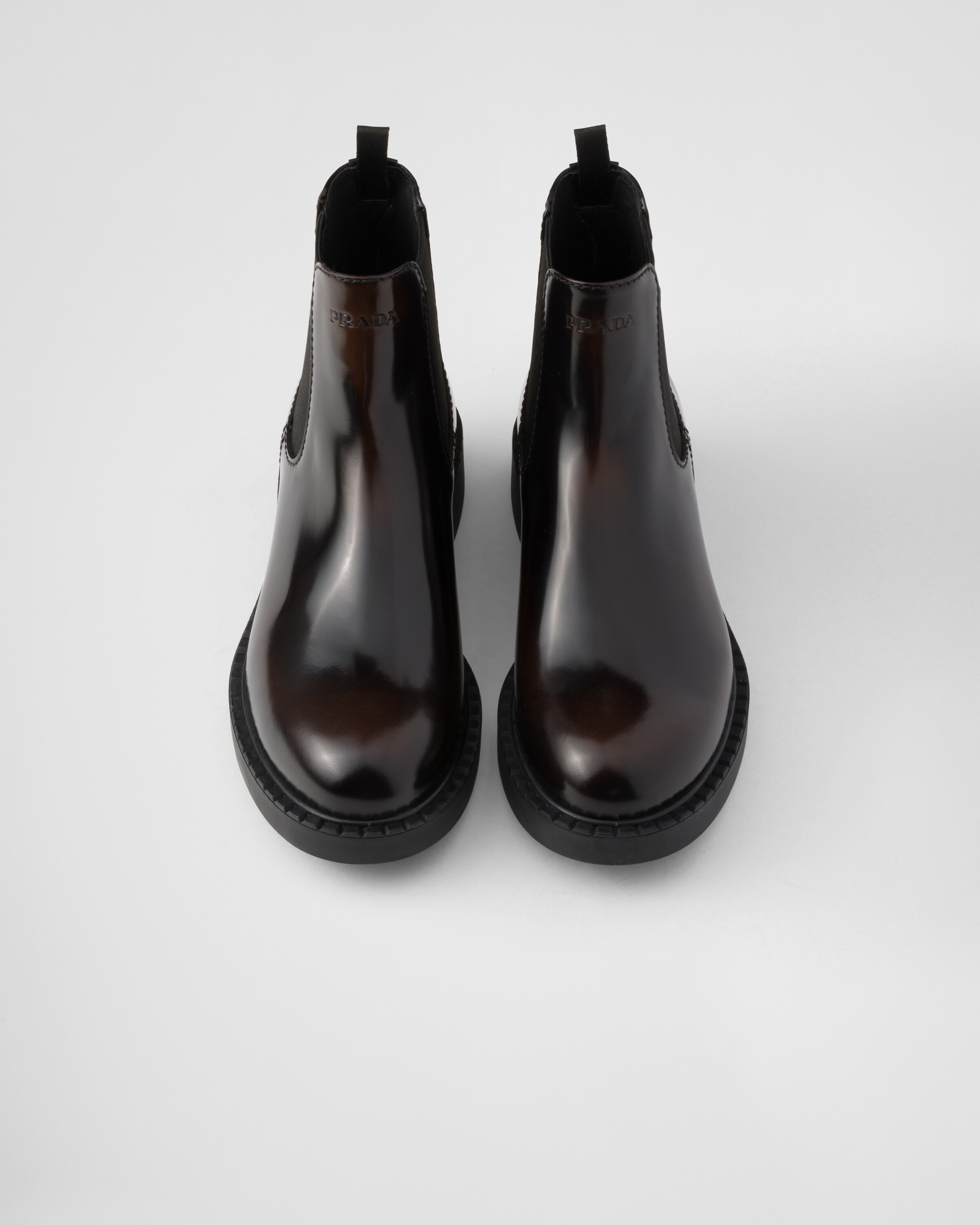 Shop Prada Chelsea-boots Aus Gebürstetem Leder In Sienna