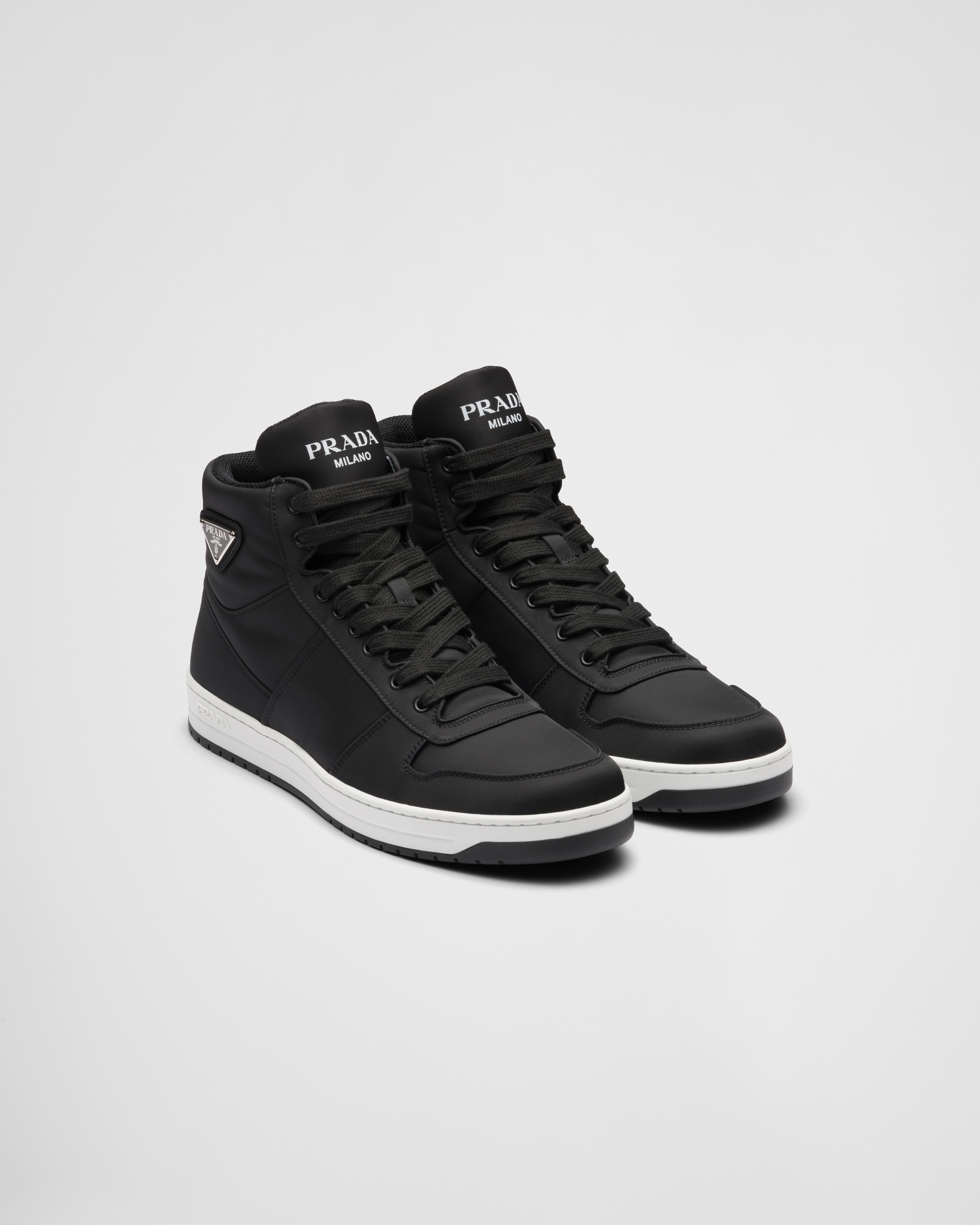 Black Re-nylon Gabardine High-top Sneakers