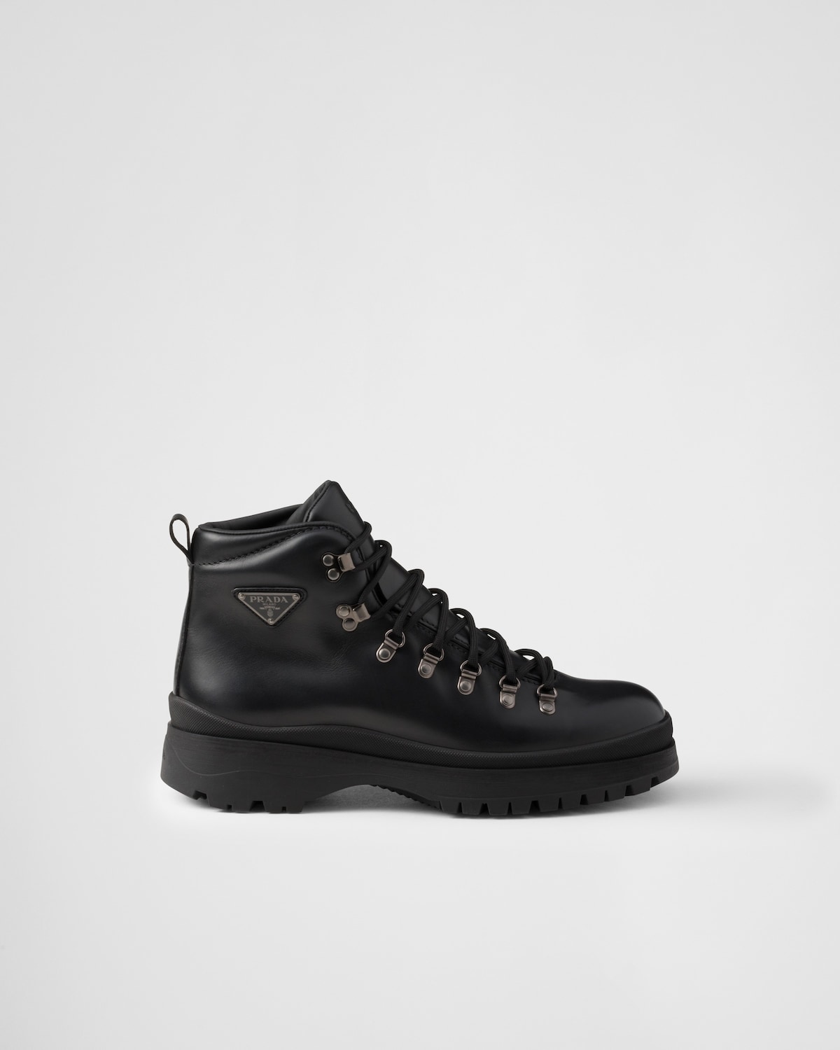 PRADA 25S BROOKLYN BOOTS 50MM IN BLACK CALFSKIN WITH LOGO main image 1