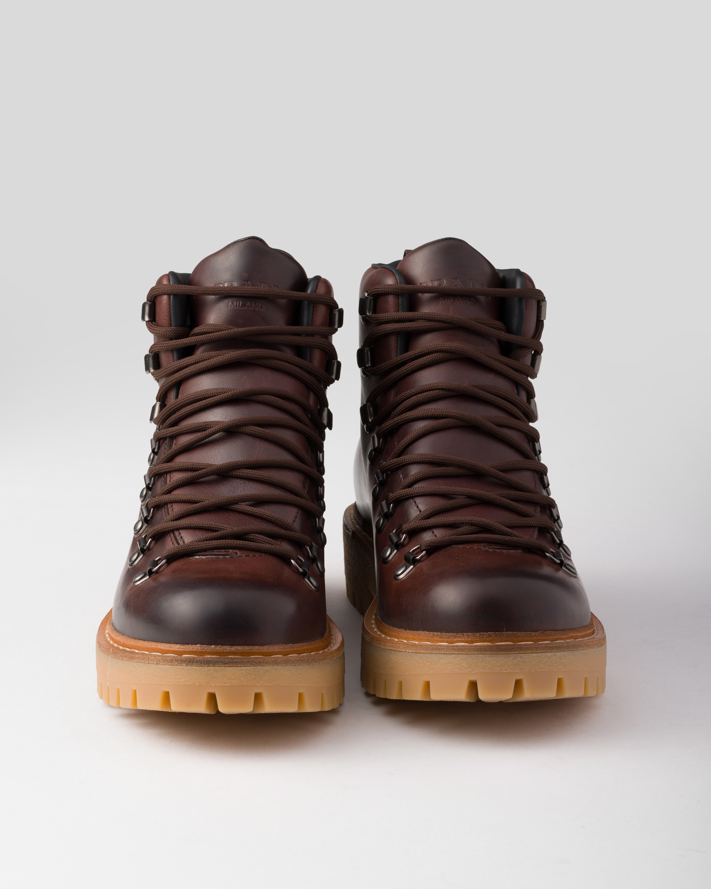 ブーツ PRADA 2TE207_070_F0192 LACED LEATHER BOOTIES Ebony Laced leather booties | PRADA