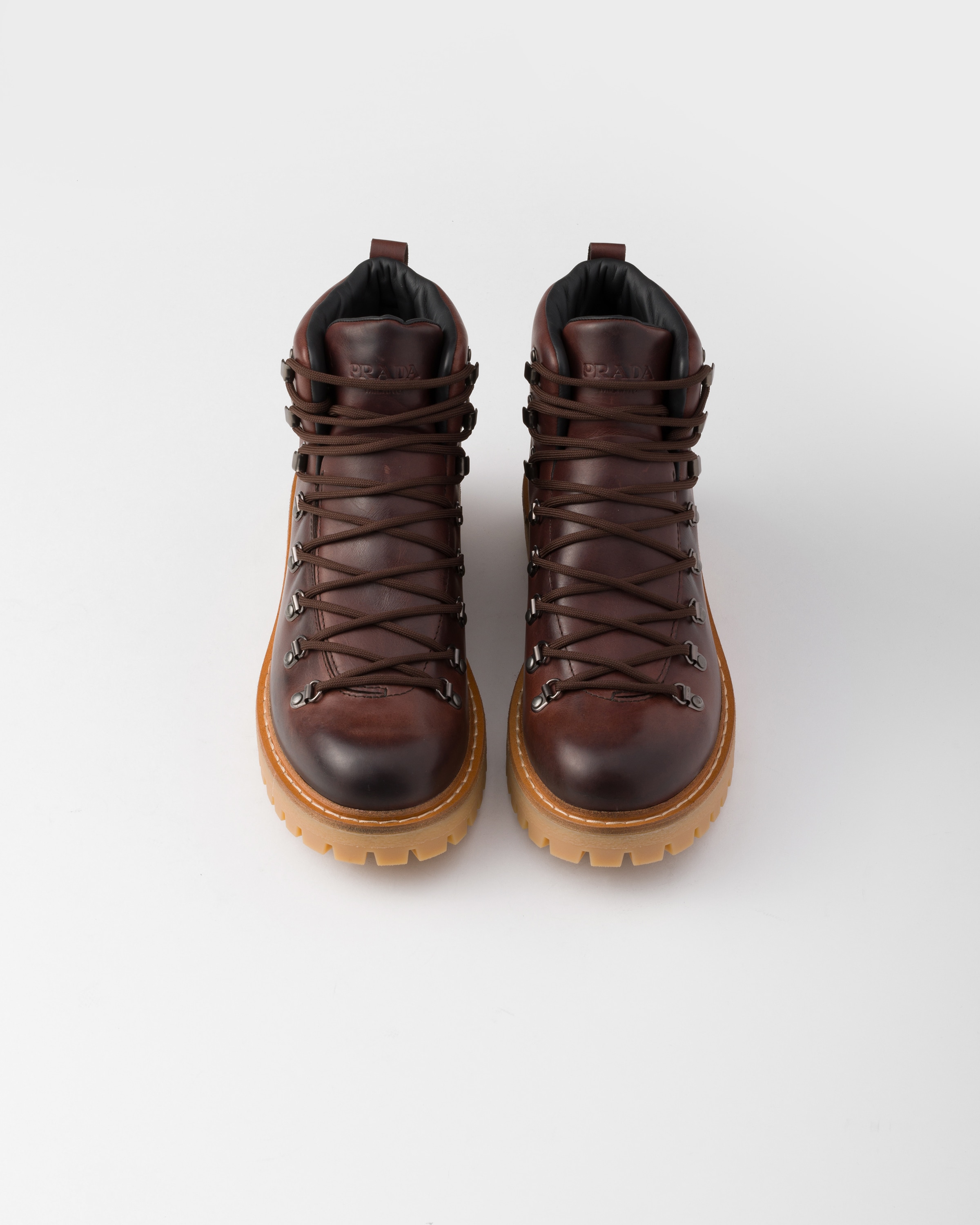 ブーツ PRADA 2TE207_070_F0192 LACED LEATHER BOOTIES Ebony Laced leather booties | PRADA