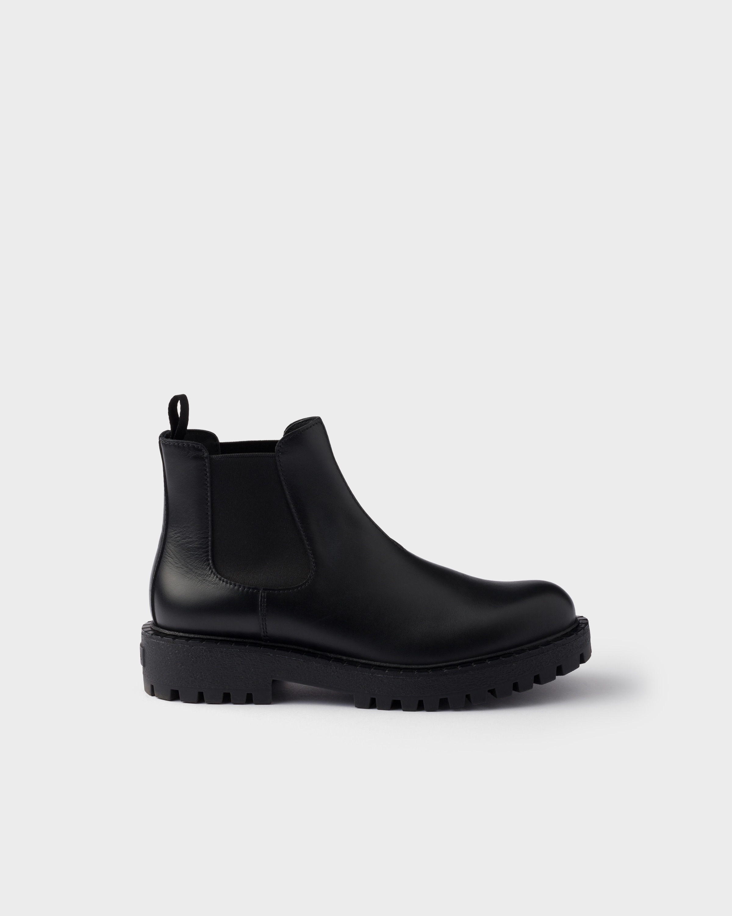 ブラック レザー チェルシーブーツ | PRADA