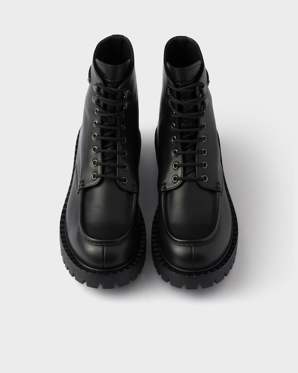 系带皮革短靴 系带皮革短靴