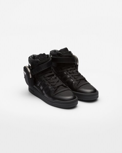 Black adidas Prada Re-Nylon Forum sneakers | Prada