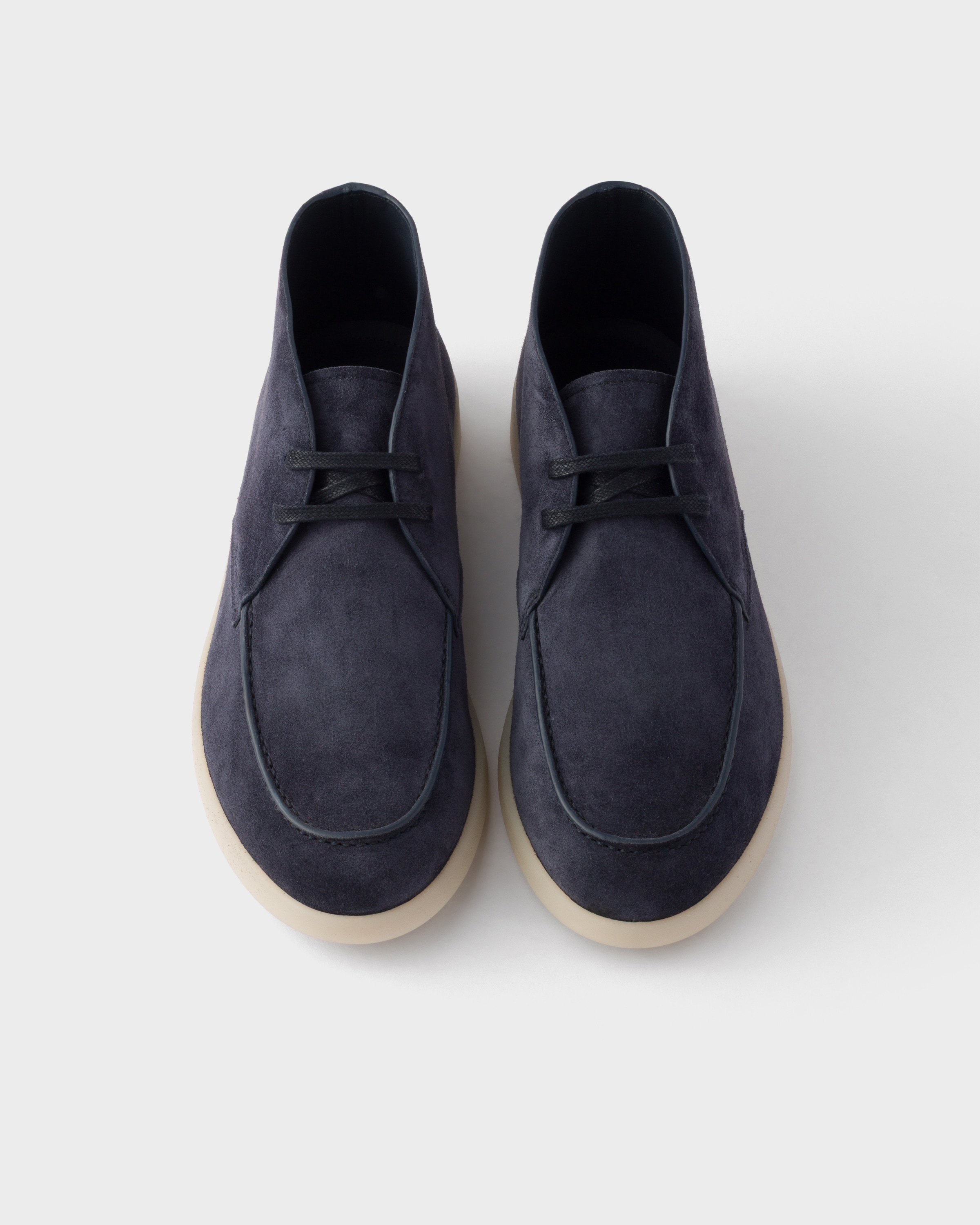 Navy Suede Chukka Boots | PRADA - United States