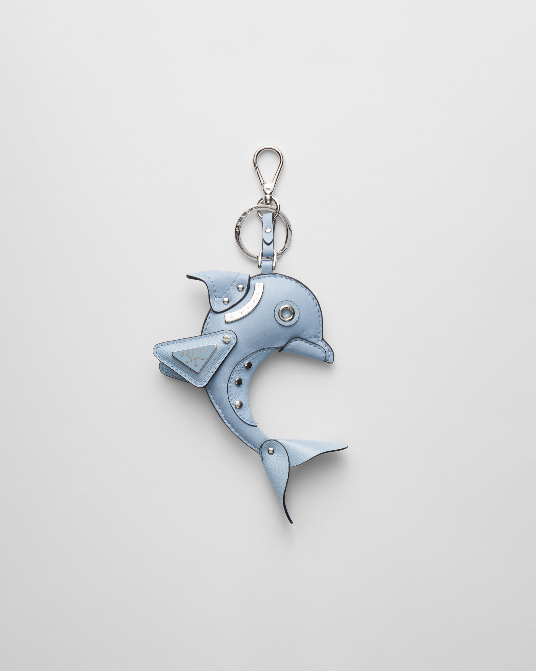 Light Blue Leather Bag Charm | PRADA