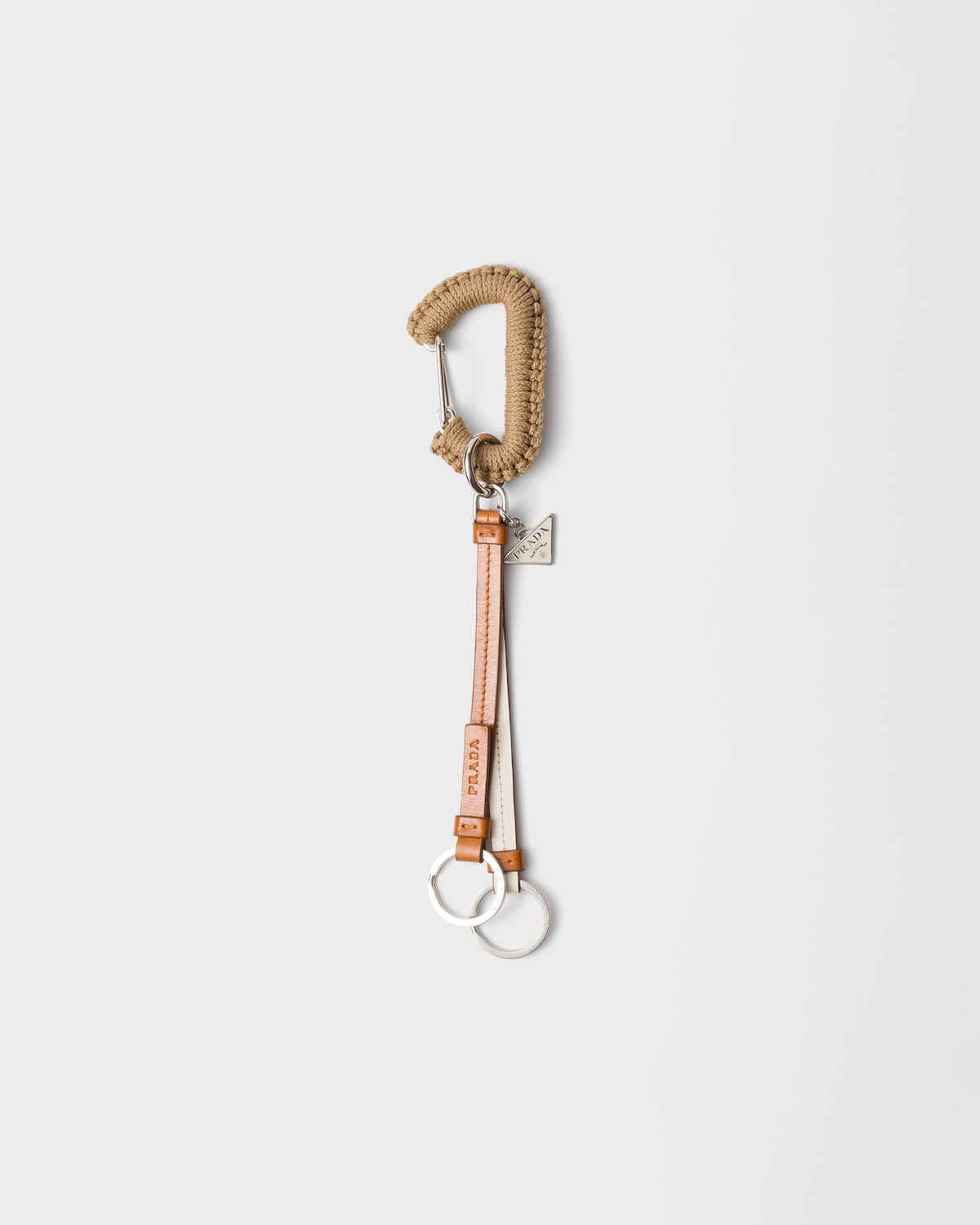 Camel Brown Leather Bag Charm | PRADA