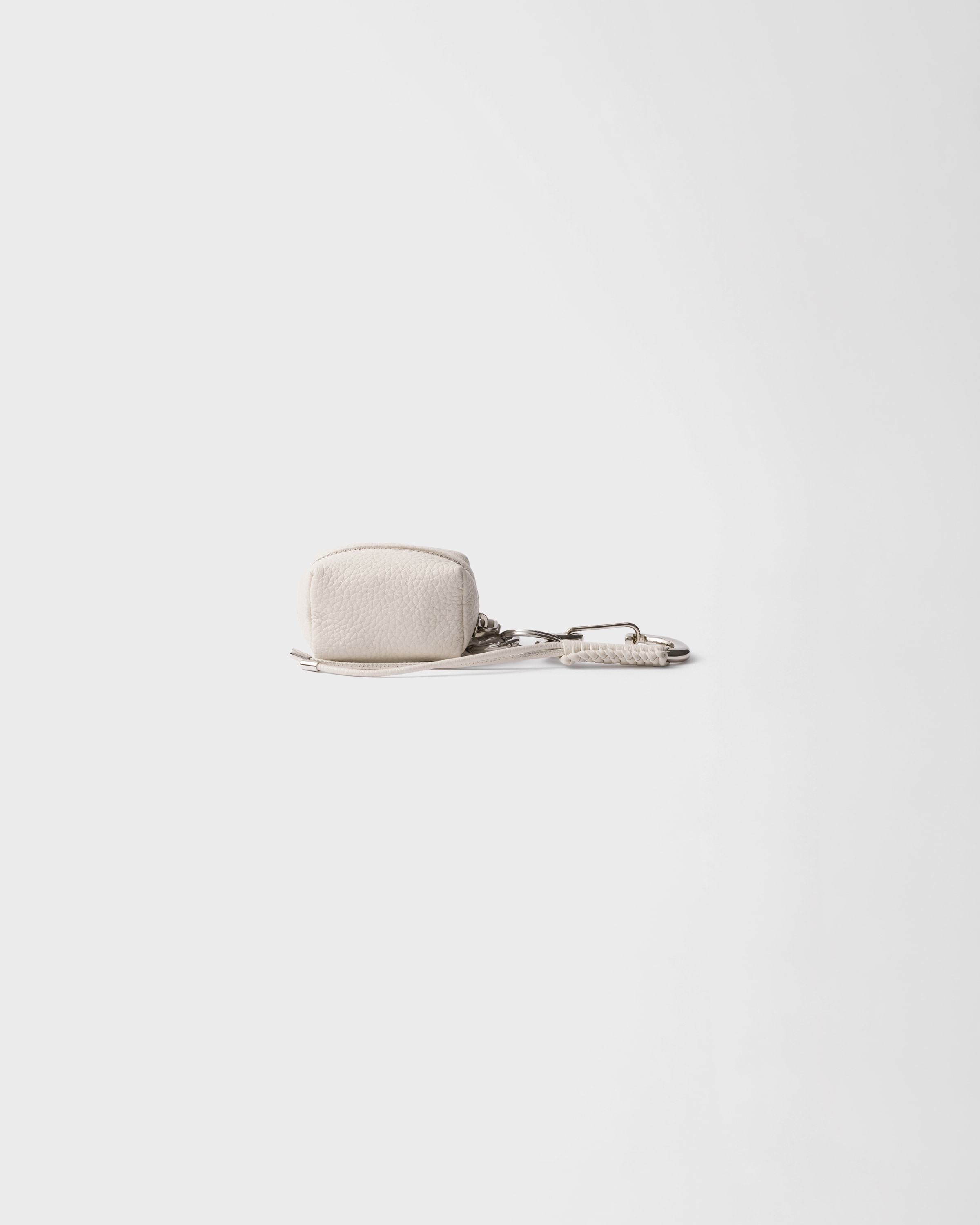Chalk White Leather Bag Charm | PRADA