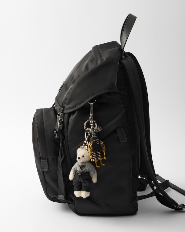 Teddy keychain charm - White Teddy keychain charm - White