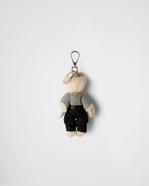 Teddy keychain charm - White Teddy keychain charm - White