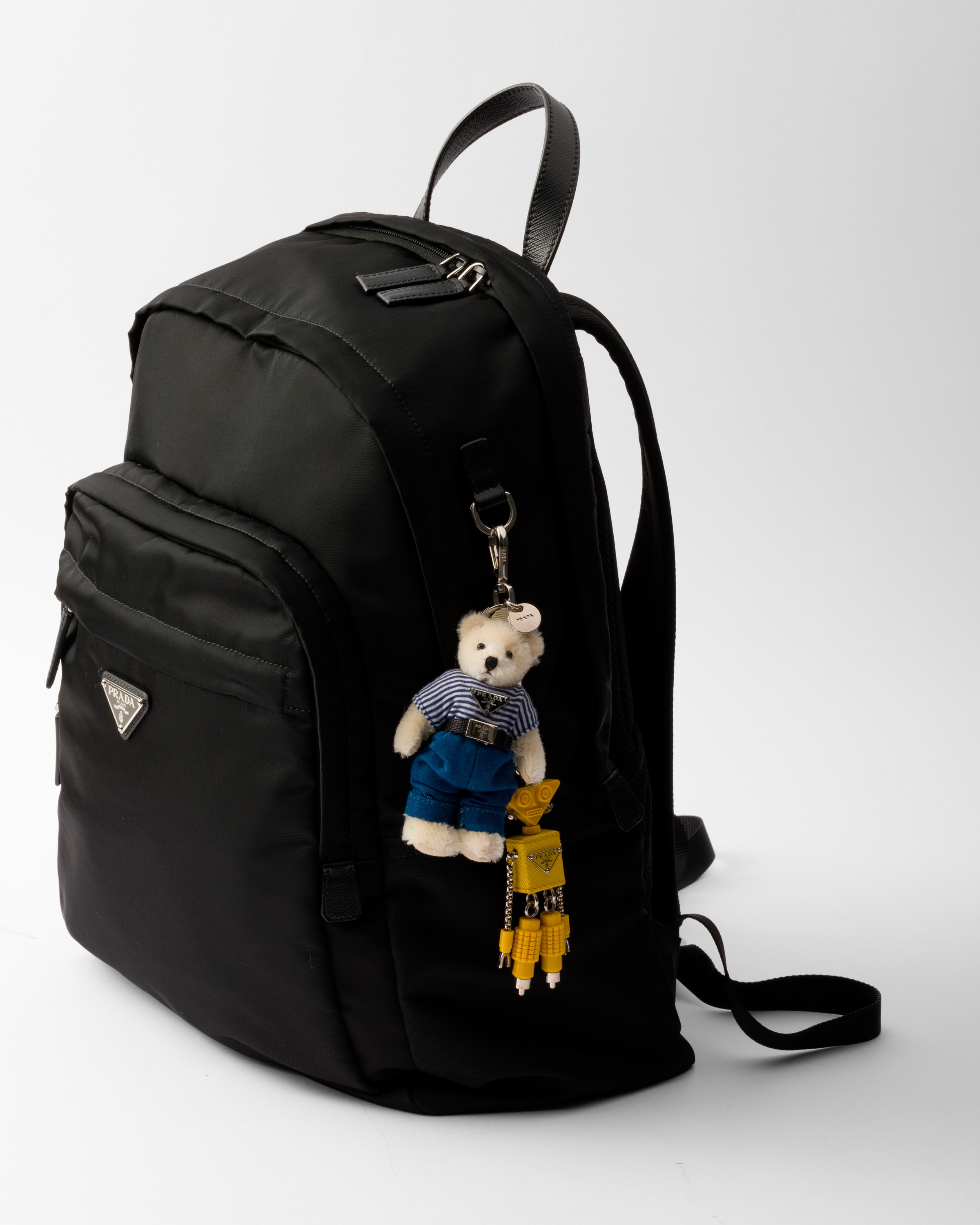 White Teddy Keychain Charm | PRADA - United States
