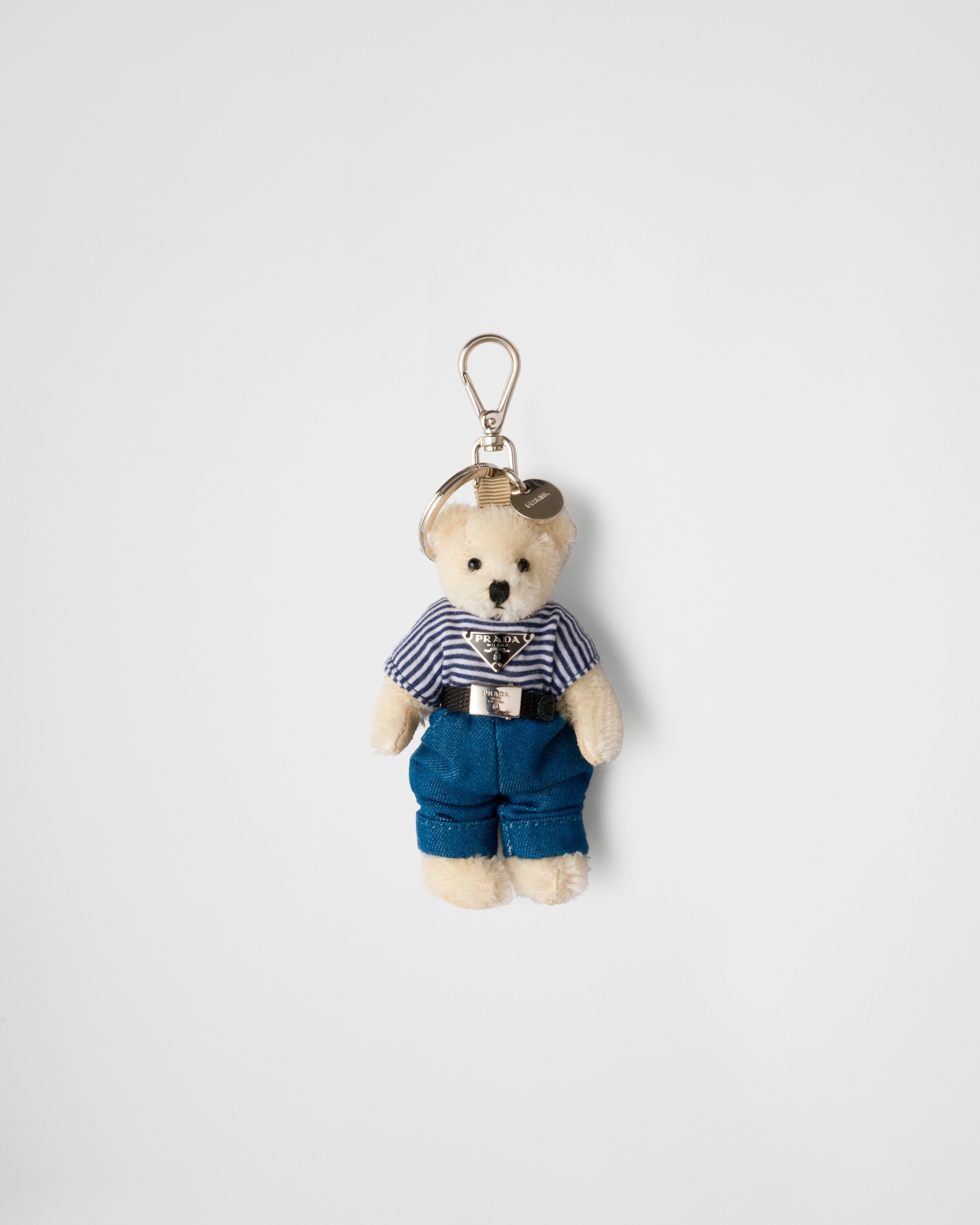 Prada Teddy Keychain Charm, Man, White