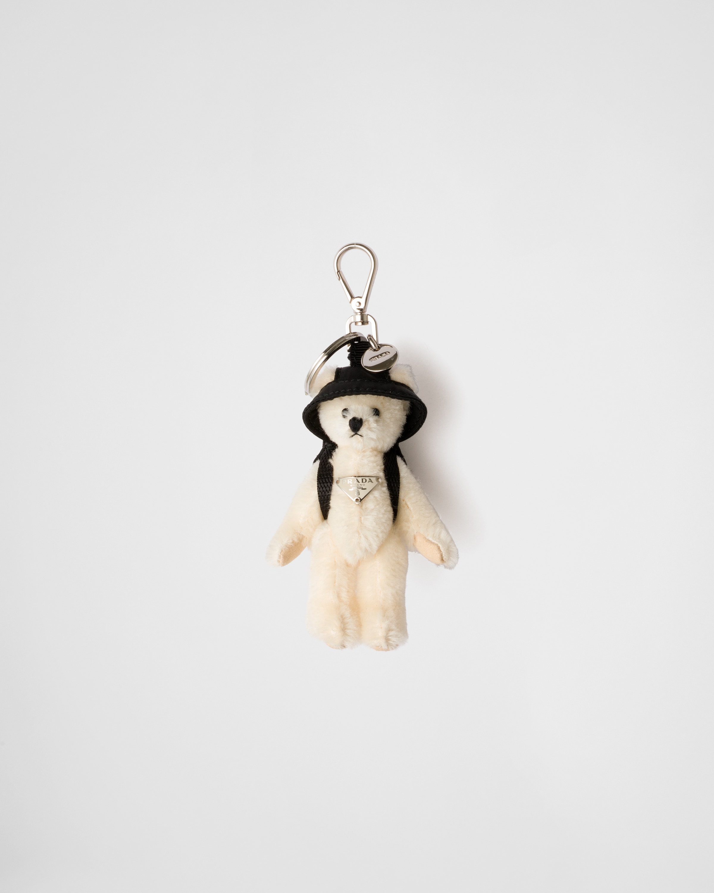 Prada Teddy Keychain Charm, Man, White