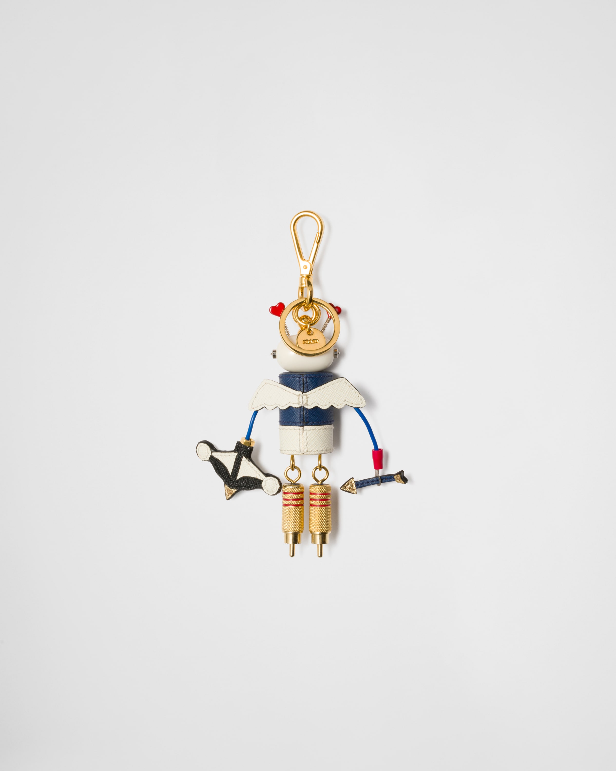 Prada Robot Bag Charm In Bright Blue/white