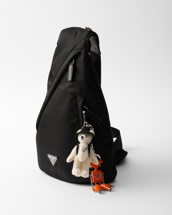 Robot Saffiano leather keychain charm Robot Saffiano leather keychain charm