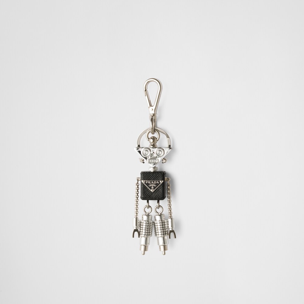 Prada Saffiano皮革robot手袋钥匙扣挂饰 1