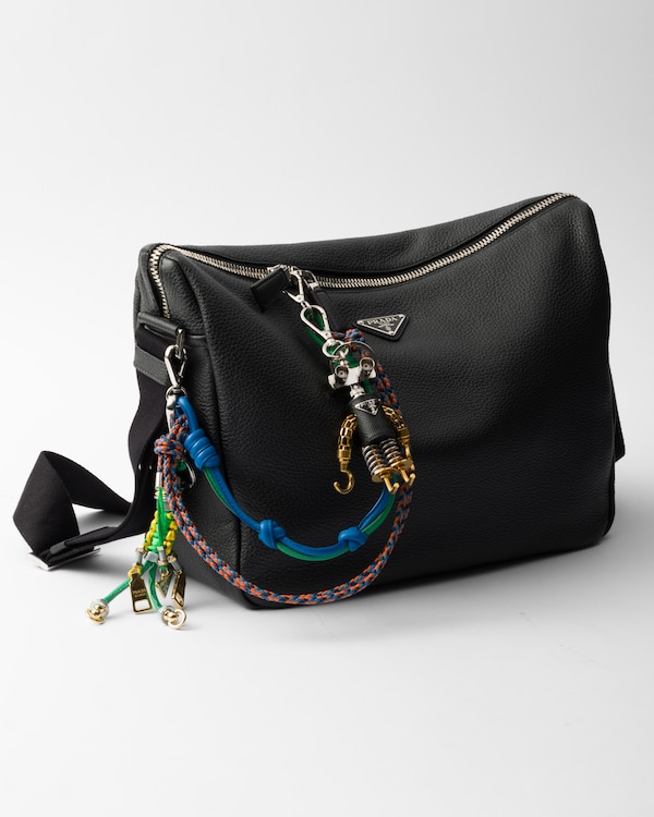 Robot Saffiano leather keychain charm Robot Saffiano leather keychain charm