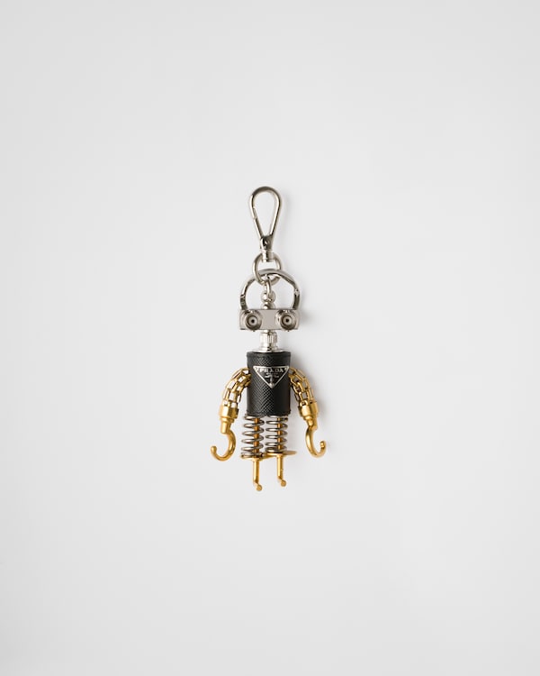 新品同様 PRADA プラダ キーホルダー キーチャーム サフィアーノ