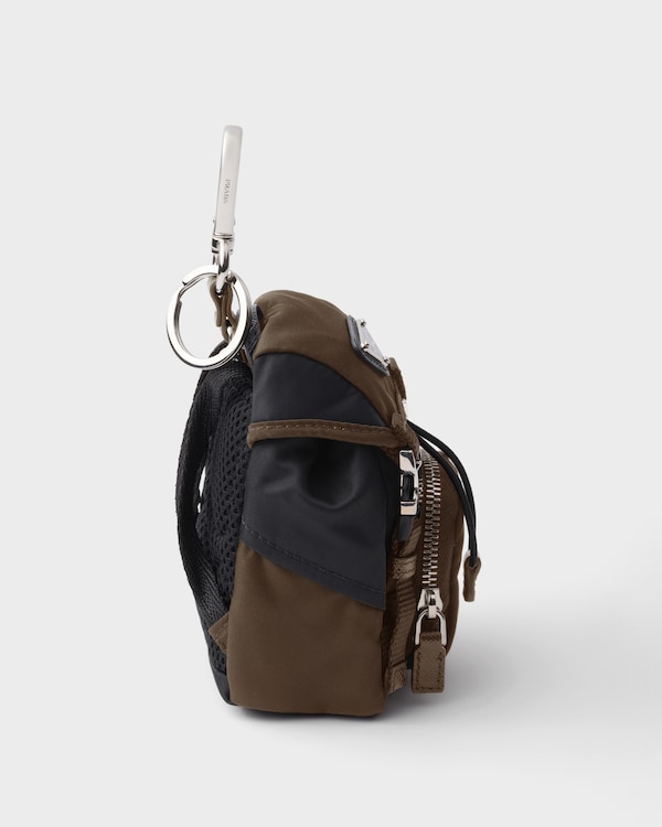 Mini Icon Re-Nylon keyring charm - Black/Burnt Sienna Mini Icon Re-Nylon keyring charm - Black/Burnt Sienna