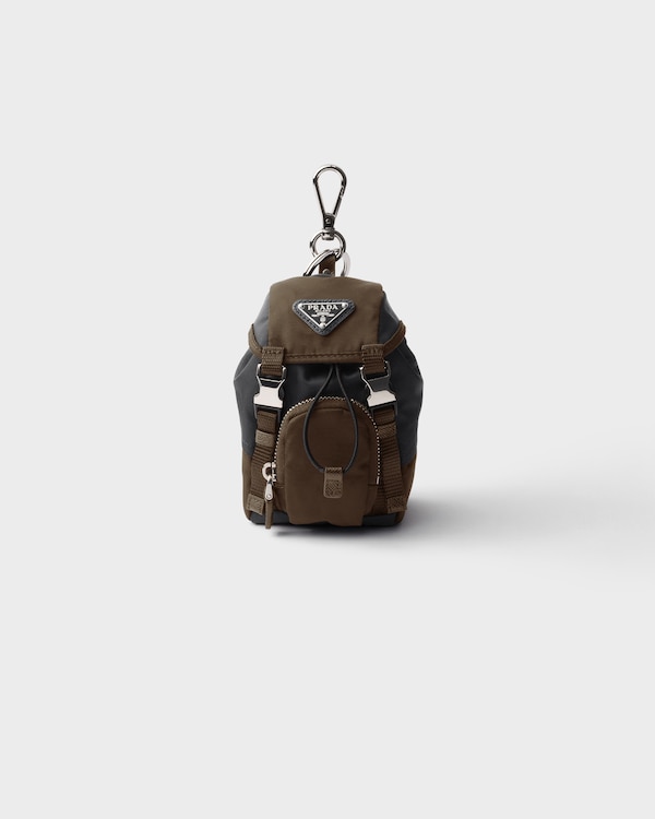 Mini Icon Re-Nylon keyring charm - Black/Burnt Sienna Mini Icon Re-Nylon keyring charm - Black/Burnt Sienna