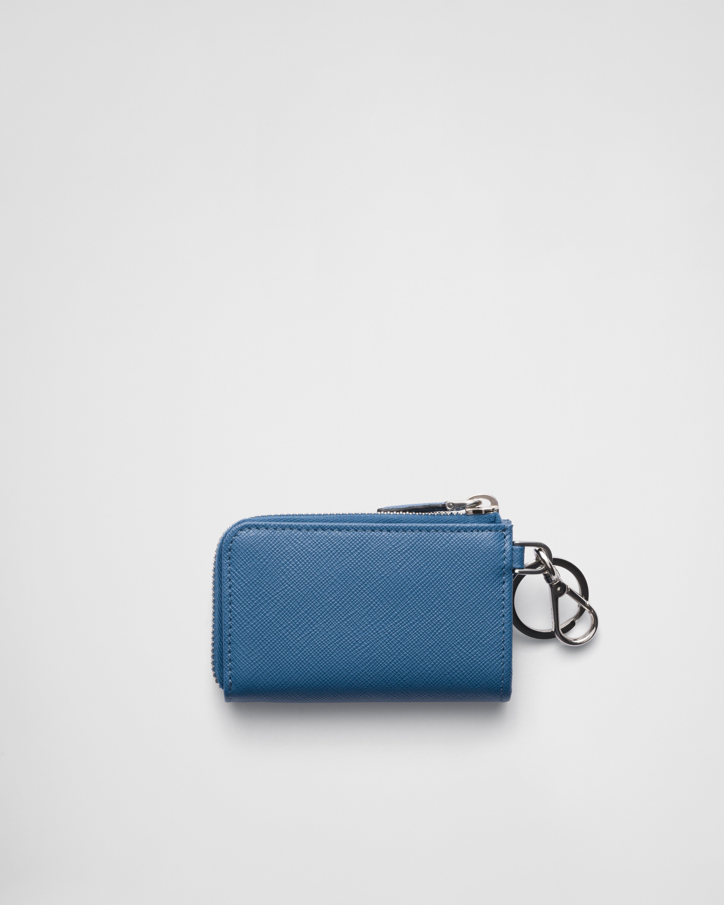 Aviator Blue Saffiano Leather Mini Pouch | PRADA