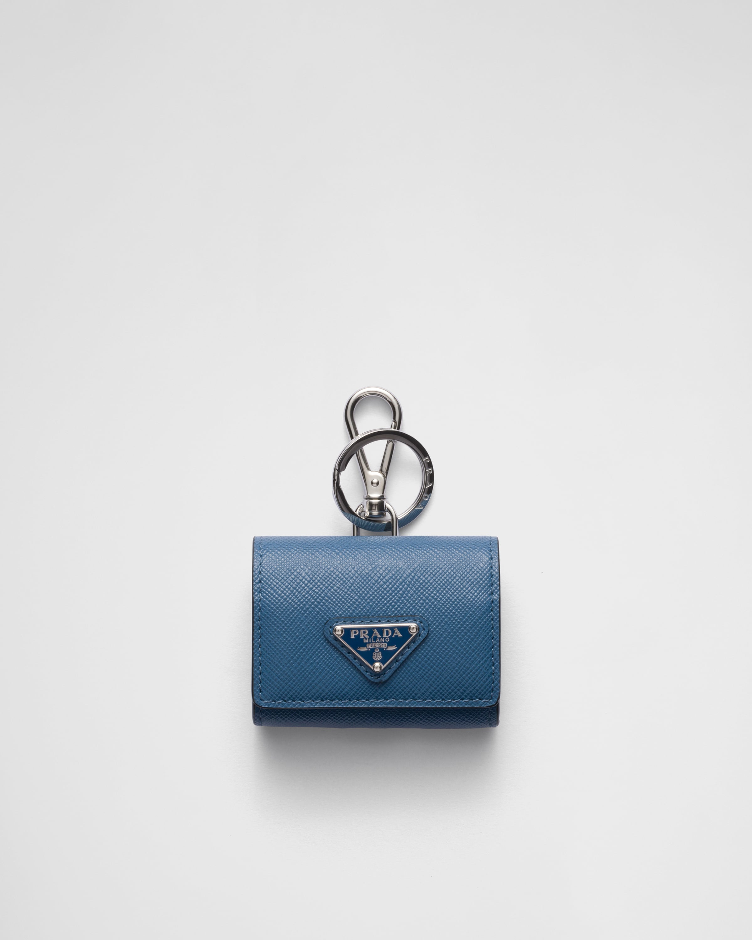 Aviator Blue Saffiano Leather Headphone Case PRADA
