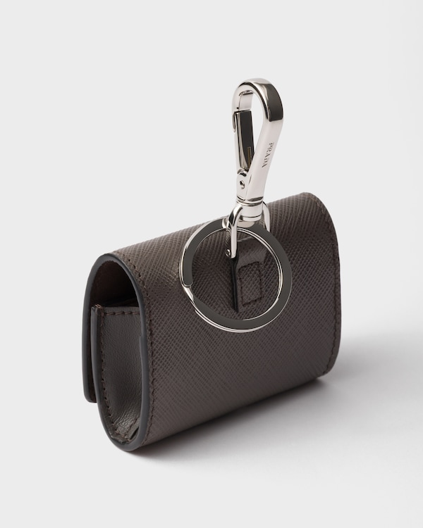 Saffiano leather headphone case with keychain Saffiano leather headphone case with keychain